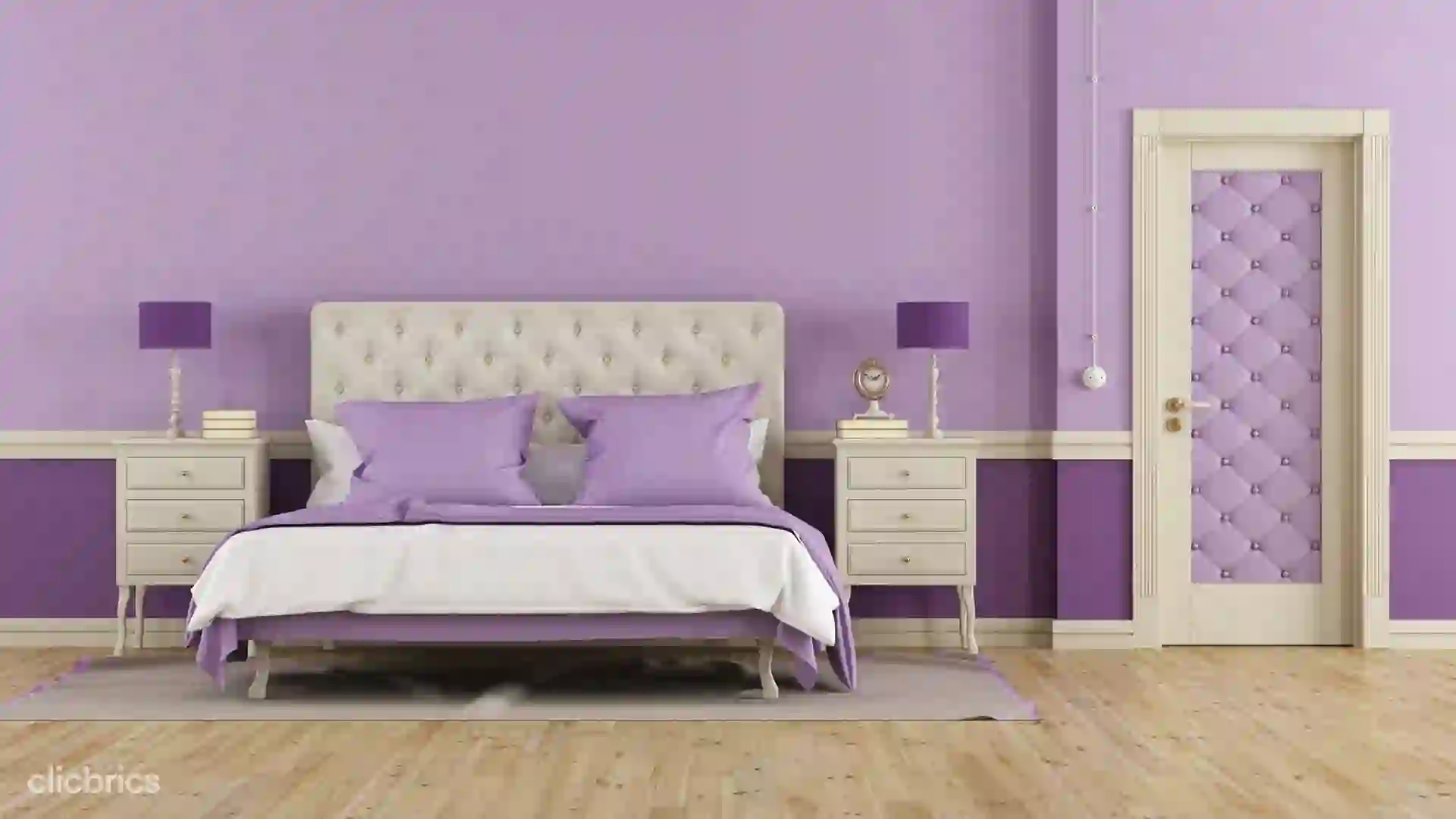 Light colour two colour combination for bedroom walls